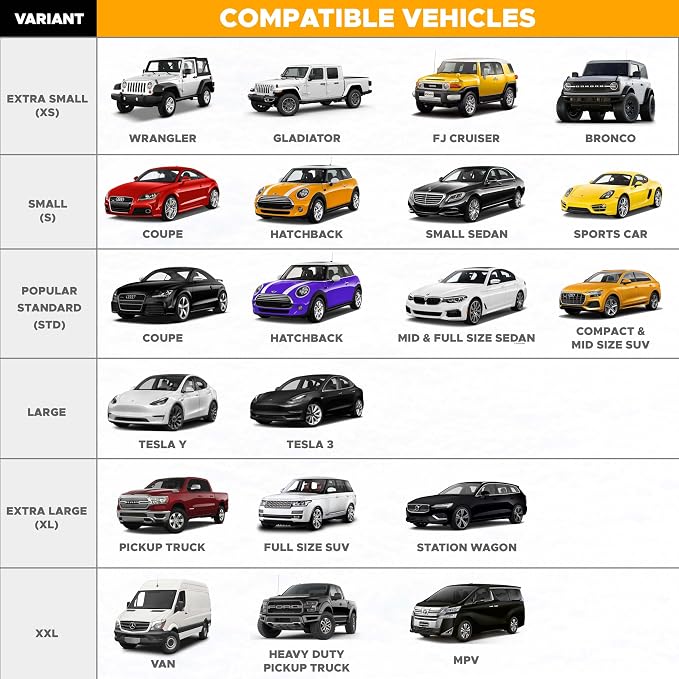 Windshield Protector | Durable 600D Oxford Fabric | Waterproof Winter Car Cover for Pickup Truck, SUV & Mini Van | Essential Car Accessories | X-Large (74"x43")