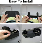 KINIVA Sunglasses Holder for Car Visor PU Leather Glasses Case with Clips for Car Visor Automotive Interior Visor Accessories Apply to All Car Models (Black)