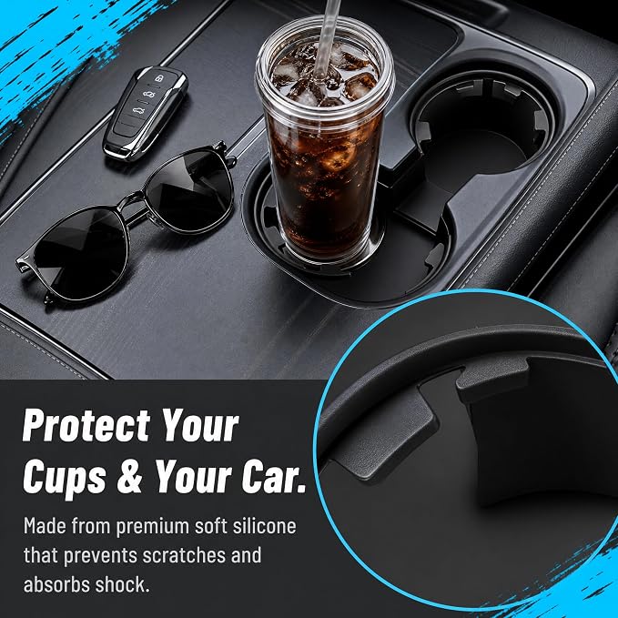 Car Cup Holder Insert 6 Pack, Curved Leaf Cup Holder Expander Anti Slip Pad, Silicone Car Cup Holder for Reducing Vibration and Noise, Fits Round Cup Holders for Most Cars Trucks SUVs