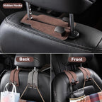 Amelity Car Headrest Hooks, Purse Hook for Vehicle 2 Pack Black | Universal Car Interior Accessories for Women, Available in 2/4 Pack, Storage Hanger Holds Purses, Backpacks, Grocery Bags