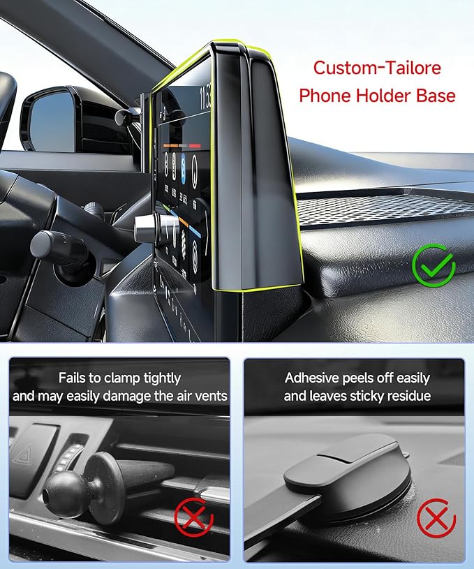 Qi2.2 Max 25W Fast Wireless Car Charger Phone Holder for 2023-2026 Honda Accord 7/9-Inch Screen, Magnetic Phone Mount Compatible with MagSafe
