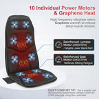 2026 Graphene Heated Chair Massager Pad – 4900 RPM Vibration Motor, Full Back Massage Seat Cushion for Office Chair & Recliner, for Dad Men