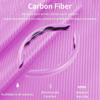 3Pcs Carbon Fiber Steering Wheel Cover Universal Fit 99% Cars | Non-slip soft grip, easy to wipe clean, quick to install, perfect for daily commutes and road trips, Pink