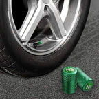 Tire Valve Stem Caps, Anodized Aluminum Tire Valve Cap Set | Corrosion Resistant, Universal Stem Covers for Cars Trucks Motorcycles SUVs and Bikes (Green-N2)