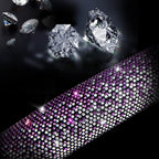 Bling Diamond Leather Steering Wheel Cover, Bling Sparkly Crystal Glitter Rhinestones Universal Fit 14" 1/2-15" Car Wheel Protector for Women Girl Fit Suvs,Vans,Sedans,Trucks, Purple Silver