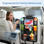 Car Backseat Organizer with 10" Tablet Holder, Seat Back Protectors Kick Mats for Kids Toddlers, Large Storage Pockets Travel Accessories for SUV Minivan Airplan 2 Pack