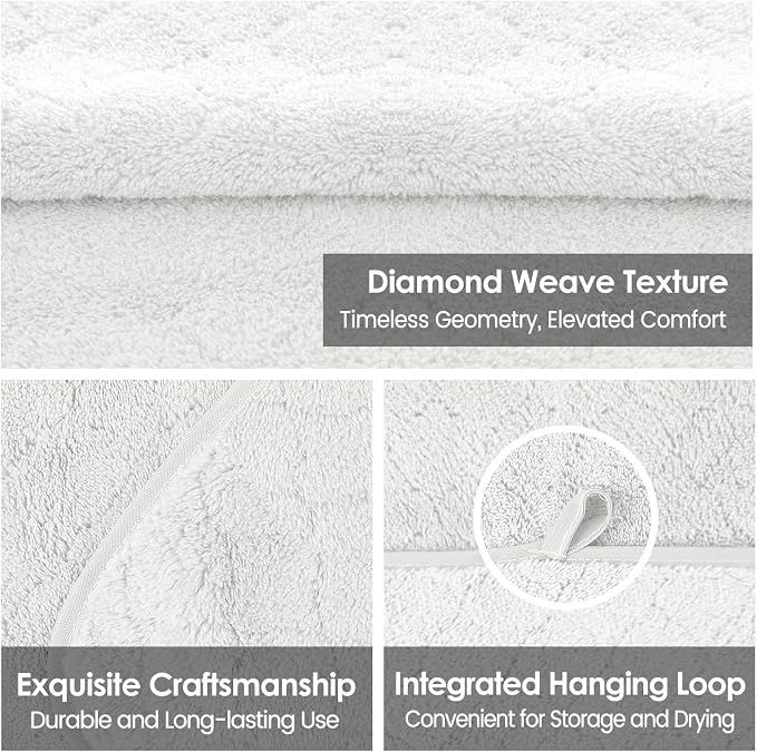Microfiber Bath Towels Set of 2, 30 in x 60 in, Oversized, Ultra Soft, Super Absorbent, Fast Drying, No Fading Large Bathroom Towel Set for Sport, Travel, Fitness, SPA,Yoga (Coral Fleece - White)