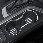 Car Cup Coaster Universal Non-Slip Silicone Cup Holder Insert Car Interior Accessories for Drink American Flag US Flag 4 Pack Black