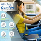 Car Seat Cushion for Driving, Car Seat Pillow for Short Drivers | Ergonomic Memory Foam Seat Cushion for Pain Relief, Adult Booster Seat for Car, Butt Cushion for Car, Truck, Office, B&G