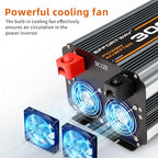 3000w Power Inverter DC 12V to AC 110V/120V Converter with 6000w Peak.Comes with LCD Display, Wireless Controller,4AC outlets 1USB.RV Inverter,Suitable for Camping,and Off-Grid Solar Inverter Systems