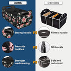Trunk Organizer and Storage with Reinforced Handles,Car Accessories for Women/Men 50L Waterproof Polyester Trunk Organzier for Car/SUV/Minivan/Truck(Medium, Floral)