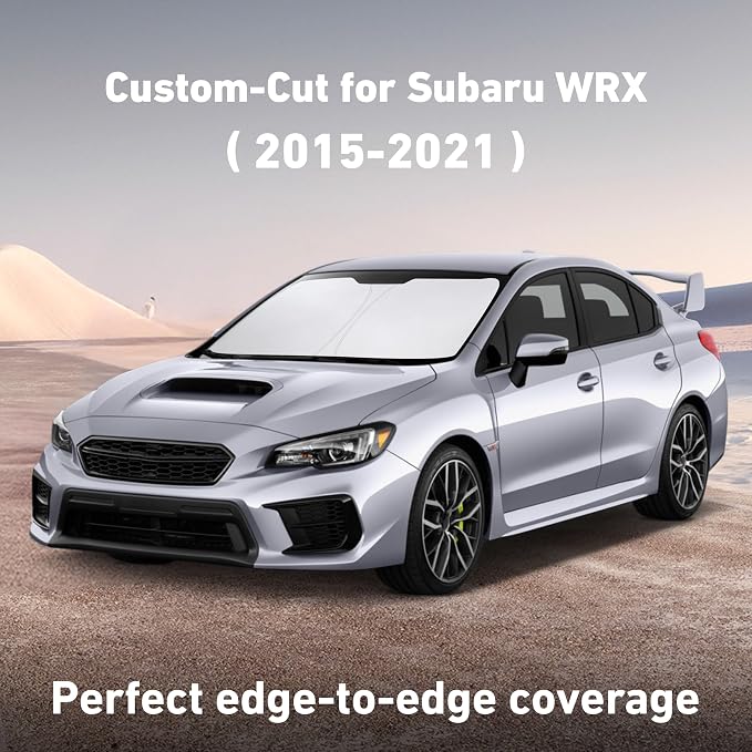 Windshield Sunshade Compatible for Subaru WRX STI 2015-2019 2020 2021, Sun Visor for Front Windshield & Window Sun Shade Cover, UV Heat Blocker & Protector, Car Accessories