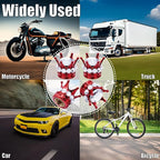 4PCS Crown Bling Tire Stem Valve Caps, Crystal Diamond Car Wheel Tire Valve Caps Universal Copper Core Stem Covers for Cars, SUV, Trucks, Bikes, Motorcycles, Bicycles (Red & Silver)