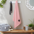 Pet Grooming Microfiber Towel, Striped Collection, X-Large, 41x23.5, Rose (Pack of 2)