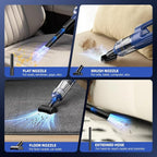 Car Vacuum Cleaner High Power, 18000Pa 2 in 1 Vacuum Cleaner&Air Duster, 130W Brushless Motor Handheld Vacuum Cordless with 7800mAh Battery, LED Light, Multi-Nozzles for Car, Home, Office, Pet