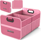 Car Trunk Organizer, Collapsible Two Compartment Organizer, Foldable SUV & Truck Storage for Car Accessories for Women Men, Non Slip Bottom, Sturdy Side Walls, Strong Handles, 45L