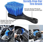 62" Microfiber Car Wash Brush with Long Handle, Car Washing Blue Set Mitt, Sponge, Car Cleaning Supplies Kit, Duster, Car Brush Accessories