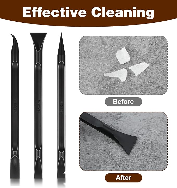 9 Pcs Car Crevice Cleaning Tool, 5.79 Inch Multi-purpose Detailing Equipment Crevice Tool for Cleaning Small Narrow Spaces and Gaps, Remove Stickers Labels (Black)