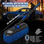 Car Duster Exterior - Wax Treated Cotton & Extendable Handle | Aluminum Alloy Handle Scratch Free Cleaning Brush for Cars, Trucks, SUVs, RVs, Motorcycles | Waterless Dust & Pollen Remover