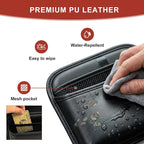 Car Seat Side Organizer, PU Leather Adhesive Storage Pocket, Car & Truck Interior Accessories, Auto Door Console Gap Filler, Sunglass Holder & Phone Pouch for Keys, Wallet, Cards, Pen, Black