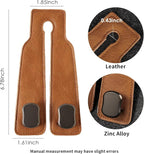 KINIVA Car Seat Headrest Storage Hooks, Set of 2, Suede PU Leather, Double Hooks (06-Brown)