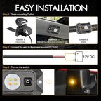 UTV Dome Light 12V Wired, Interior Dome Light with Switch Waterproof Universal LED Roll Bar Mount Roll Cage Lights Cab Map Lights for UTV Polaris RZR Ranger SXS - White/Amber