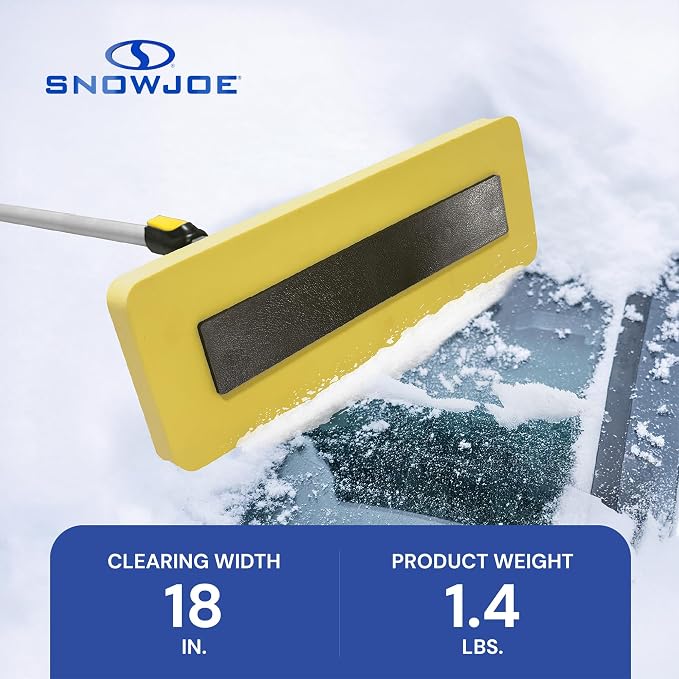 2-in-1 Telescoping Snow Broom and Ice Scraper with 18-Inch Non-Scratch Foam Head - Car Cleaning Tool with Long Extendable Handle for Windshield, Roof, Truck, and SUV, SJBLZD-PRX