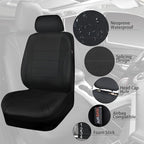 Neoprene EVA Waterproof car seat Covers Front Seats Only, Universal fit for SUV Vehicles Automotive with 5mm Composite EVA Inside,Airbag Compatible (Two Seats, Black and Black)