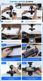 5 Channel Dash Cam 360° View, 1080P Front and Rear Left Right Inside 3.16 Inch Dash Camera for Cars, 12 Lights Night Vision, Motion Detection Camera for Cars