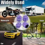 8PCS Bling Crystal Diamond Tire Stem Valve Caps, Dustproof Car Wheel Tire Valve Caps Universal Tire Valve Stem Covers for Cars, SUV, Trucks, Bikes, Motorcycles, Bicycles (Purple)