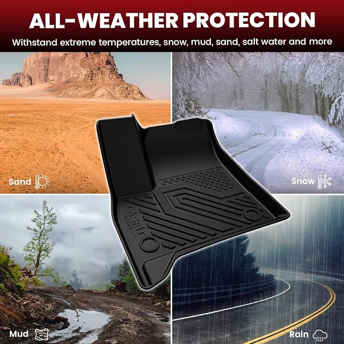 Floor Mats & Cargo Liner with Backrest Mat for Chevy Traverse 2024-2026 (Only 7 Seats) & GMC Acadia 2024-2026 (Only 7 Seats) & Buick Enclave 2025-2026, All Weather TPE Custom Fit Floor Liners
