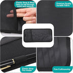 Car CD Holder Visor Organizer, DVD Storage Case for Vehicle Sun Visor, 12 Capacity Disc Holder for CDs/DVDs/Blu-ray, Car Interior Storage Organizer Black