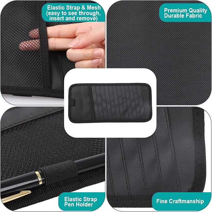 Car CD Holder Visor Organizer, DVD Storage Case for Vehicle Sun Visor, 12 Capacity Disc Holder for CDs/DVDs/Blu-ray, Car Interior Storage Organizer Black