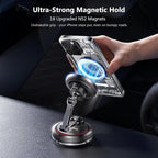 for MagSafe Car Mount [3-Axis] Nano Adhesive Gel + Strong Suction Cup Magnetic Phone Holder for Dashboard & Windshield, 360° Adjustable for iPhone 17 16 15 14 13 12, Samsung, Carbon Fiber
