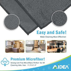 AIDEA Microfiber Cleaning Cloth Grey 20PK, Microfiber Towels for Cars, Premium Car Cloths, Dusting Cloth Lint Free Cleaning Rags for SUVs, House, Kitchen, Window, Workshops,11.5"×11.5"
