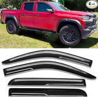 4-Piece Outside Mount Rain Guards Window Visors Deflector for 2019-2025 Chevrolet Silverado/GMC Sierra 1500 Crew Cab,2020-2025 Silverado/Sierra 2500HD 3500HD Crew Cab, Black Automotive Accessories