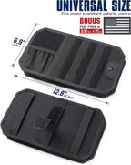 WYNEX Molle Car Sun Visor Organizer, Car Accessories with Zip Storage Pouch & Glasses Holder, Semi-Rigid Molle Panel with Patch for Tactical Gears, Fits Most Cars, Trucks, Pickups, Patrols