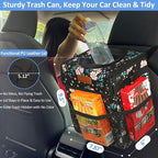 Car Trash Can Bin for Back Seat Leak Proof, Cute Car Trash Bag Hanging, Vehicle Trash Can for SUV Truck Van, Automotive Garbage Cans Front Seat Colorful Floral, 2 Gallons