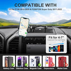 Dash Mount Phone Holder Compatible with 2015-2020 F150 2017-2022 F250 F350 Metal Cellphone Mounting Bracket Stand for Most CellPhones