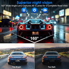 Dash Cam 2.5K Front and Rear with 64GB Card, Car Dashboard Camera with WiFi GPS, 3.39" IPS Screen, WDR Night Vision, Loop Recording, G-Sensor, 160 Wide Angle - Easy Setup for Daily Commuters