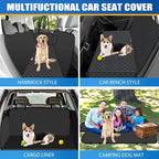 Dog Car Seat Cover for Back Seat with Storage Pocket Dog Hammock Protects Against Dirt Seat Covers for Cars Scratch Prevention Fits for SUVs and Trucks 54"x 58", Black