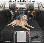 Pet Car Seat Cover with 3 Separate Hard Bottom Plates, Ideal for Car/SUV/Small Trucks, Back Seat Extender for Dogs Holds 400lbs, Black