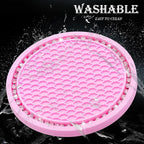 4PCS Bling Cup Holder Coaster, 2.75 Inch Auto Car Cup Holder Insert Coasters, Soft Silicone Anti-Slip Shockproof, Universal Vehicle Interior Accessories for Women Girls (Pink & White)