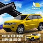 Extra Durable Window Deflectors Tape-On Window Visors Rain Guards Fit for Jeep Grand Cherokee 2011-2021, Sun Visors, Wind Vent for Shades, Exterior Car Accessories - 6pcs. AG0531