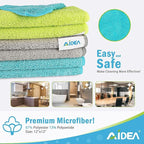 AIDEA Microfiber Cleaning Cloth-200PK, Soft Microfiber Towels for Cars, Absorbent Cleaning Rags, Lint-Free Streak-Free Wash Cloths for House, Kitchen, Window(12in.x12in)