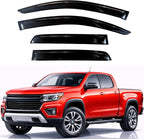 KPY Rain Guards Fit for 2023-2026 Chevrolet/Chevy Colorado Crew Cab, Out-Channel Window Visors Vent Wind Deflectors 4PC, Truck Accessories for 2023-2026 GMC Canyon Crew Cab (Full-Size Cabs)
