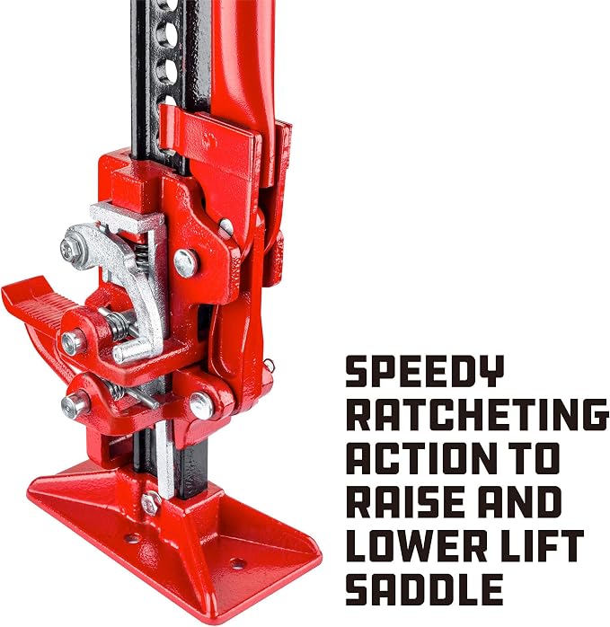 Powerbuilt 8-Inch Ratcheting Off Road Utility Farm Jack, 3 Ton (6,000 lb) Capacity Utility High Lift Farm Jack, Lift Range: 5-1/4" to 34-1/2", for Tractor Truck SUV -647587
