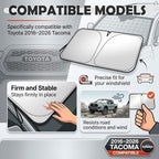 Car Windshield Sun Shade Foldable Compatible with Toyota 2016-2026 Tacoma,2026 New Sun Shade for Car Windshield,57.5×26.4 Inch Windshields Cover Suns Shades Cars Accessories