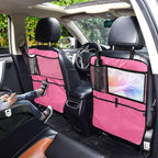 Neon Pink Car Seat Organizer for Kids Backseat Kick Mat with Adjustable Strap Back Seat Protector for Cars SUV Vehicle 1 Pcs