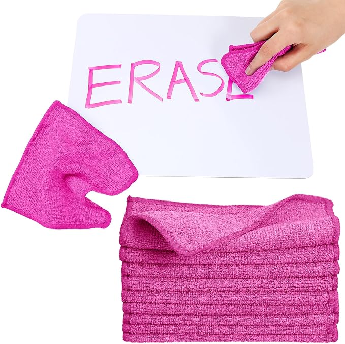 Cleaning Cloth Dry Erase Cloth Cleaning Rags Reasonable Kitchen Towels Microfiber Towels Cars Wash(6 x 6 Inch,Pink,30 Pcs)